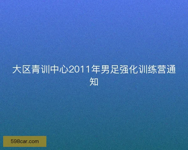 大区青训中心2011年男足强化训练营通知