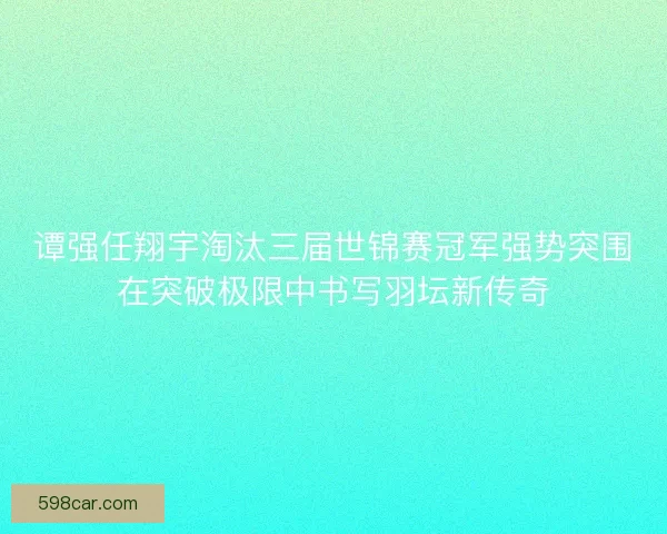 谭强任翔宇淘汰三届世锦赛冠军强势突围在突破极限中书写羽坛新传奇